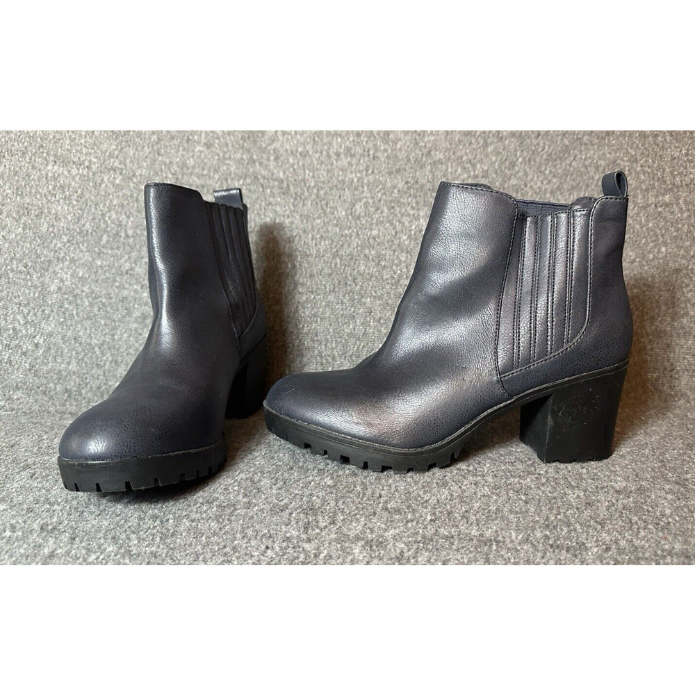 Material Girl Boots Womens 11 Blue Ankle Platform Chunky Heel Punk Y2K 39169